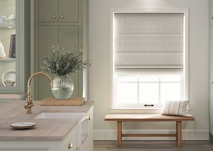 Braemar, Gull Grey - Motorised Roman Blind - Image 3